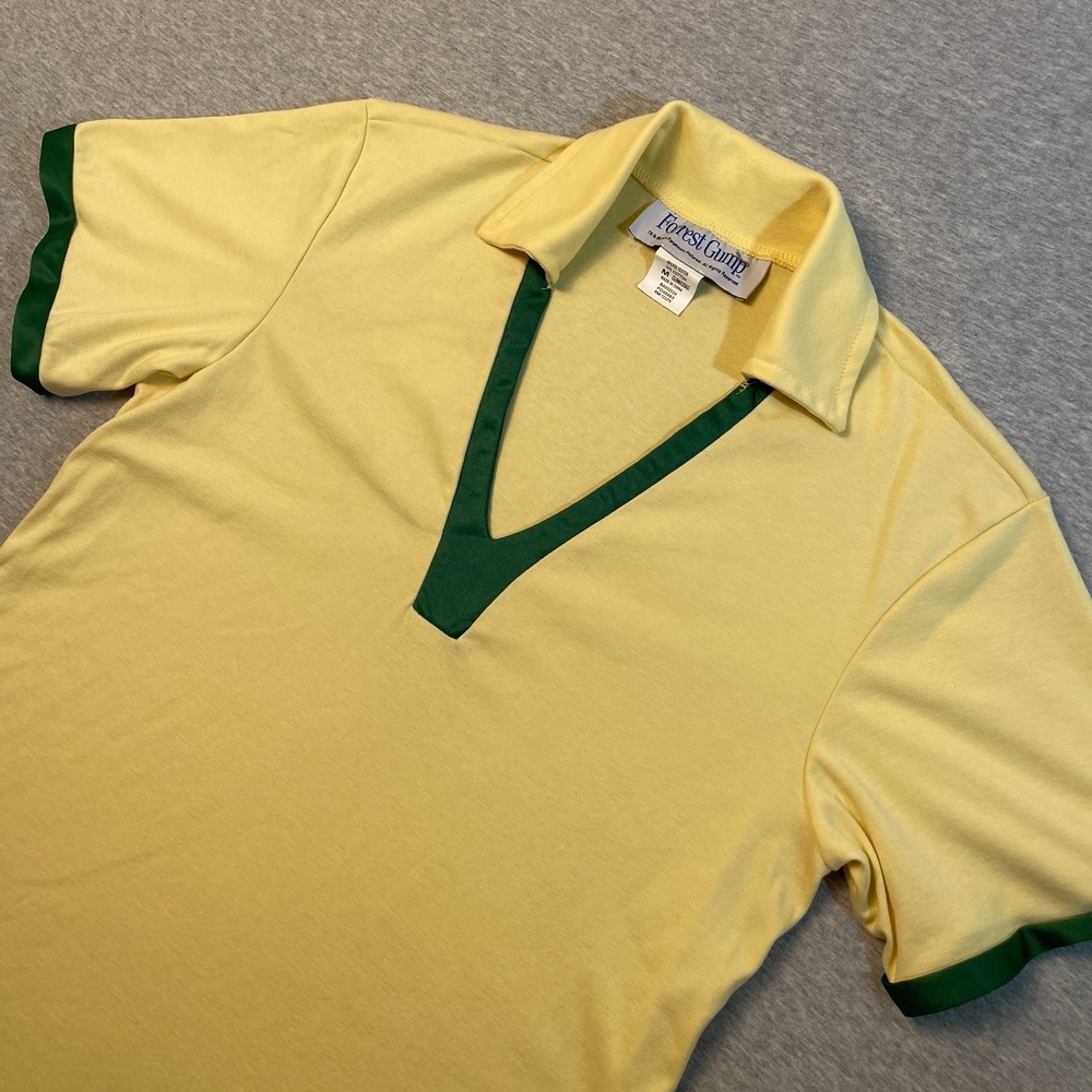 Forrest Gump Costume Shirt Mens M Pristine Yellow Green V-Neck Cosplay Halloween